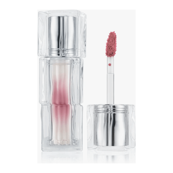 TIR TIR Hydrating & Glowlasting Waterism Glow Tint packaging and applicator for radiant lips.