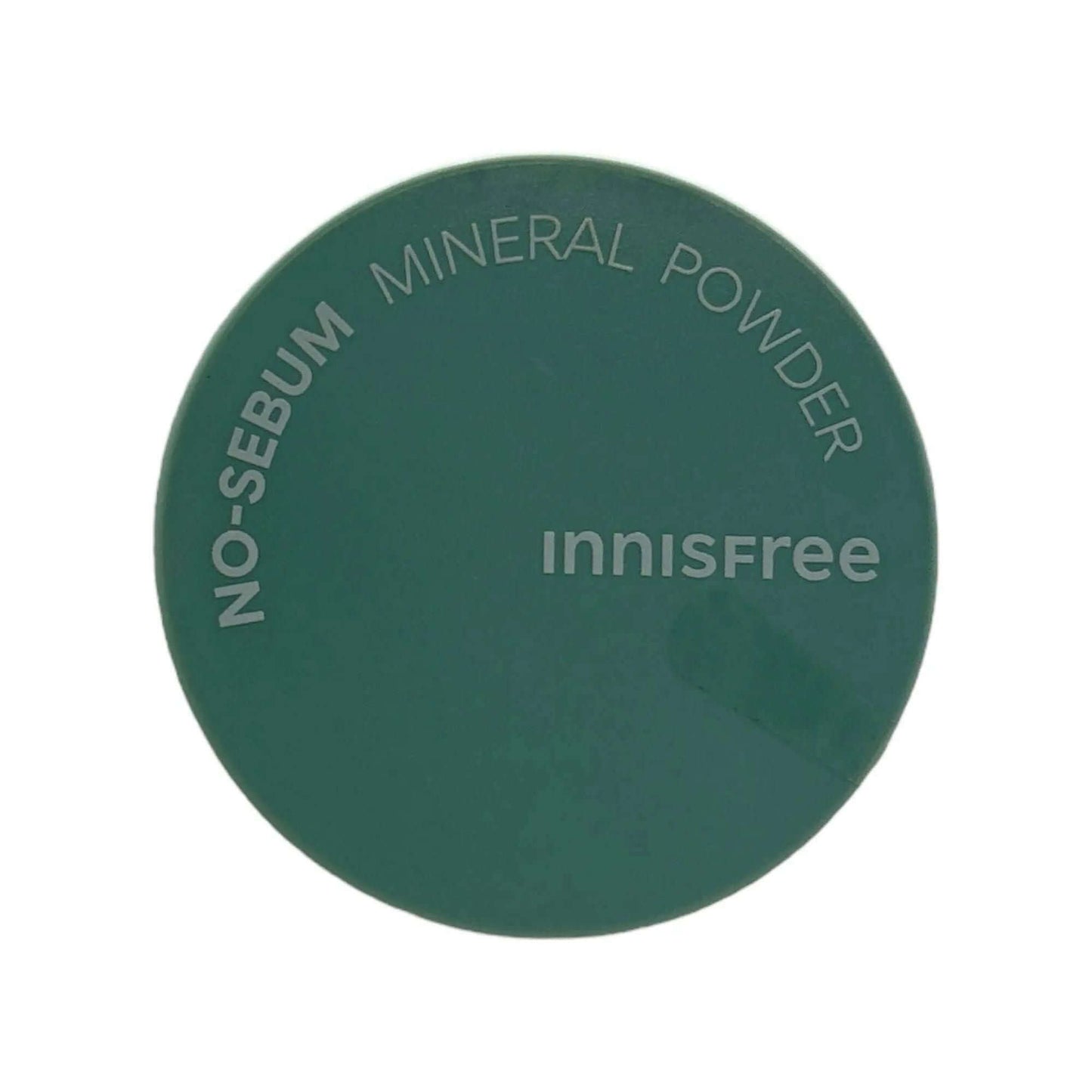 INNISFREE No Sebum Mineral Powder 5g product packaging, green container with clear branding.