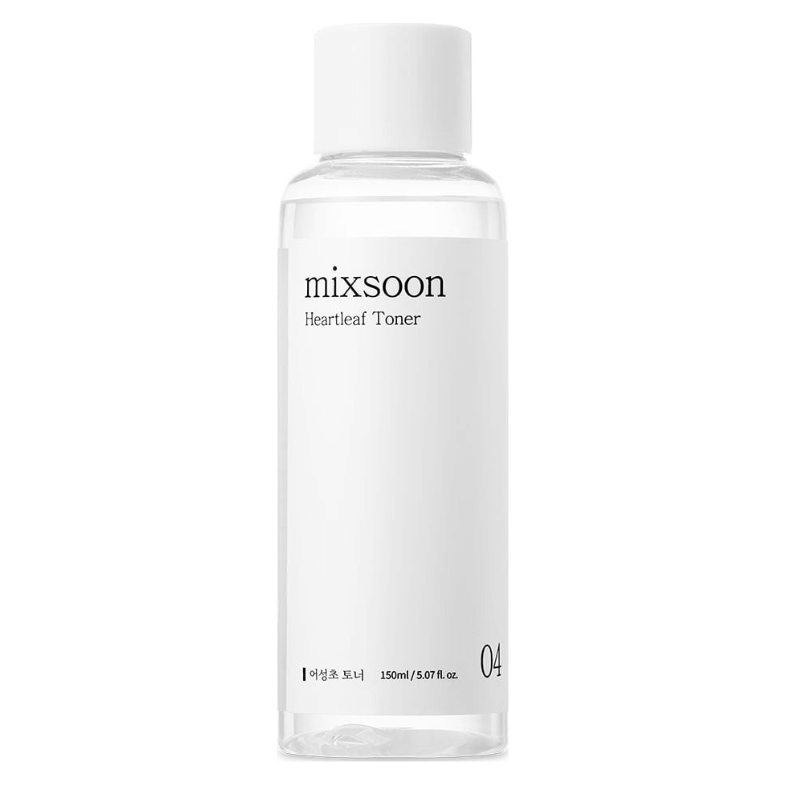Mixsoon Heartleaf Toner bottle with clear liquid for soothing and hydrating stressed skin.