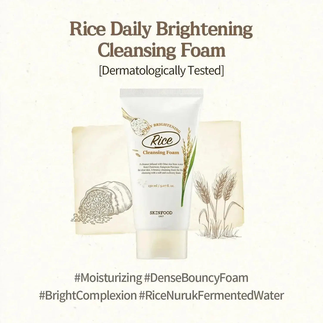 Rice Daily Brightening Cleansing Foam promoting global popularity of Korean skincare.