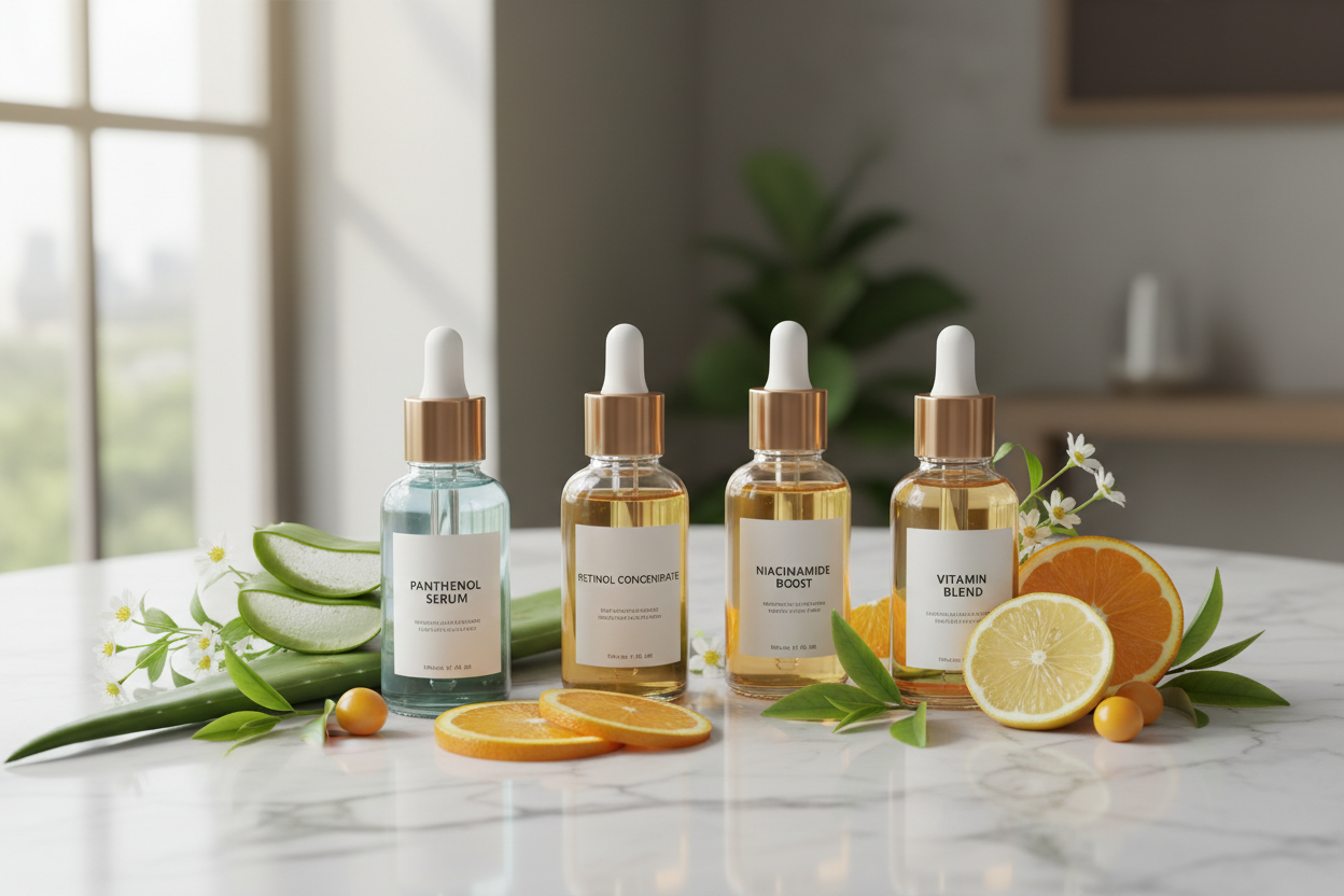 Panthenol, Retinol, Niacinamide, and Other Vitamins