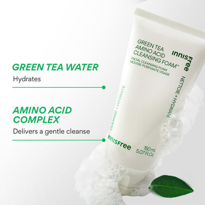 INNISFREE Grüner Tee Amino Feuchtigkeitsspendender Reinigungsschaum