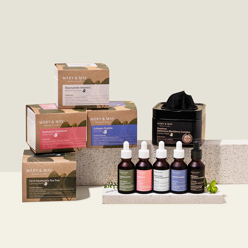 MARY & MAY Premium Idebenon Brombeerkomplex Ampullenmaske 20 Blatt