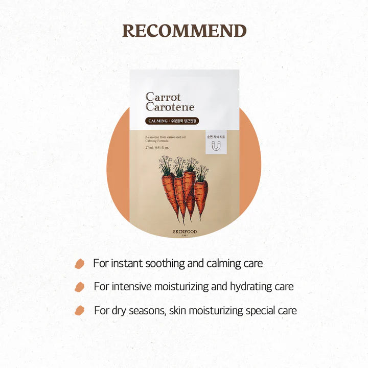 Skinfood Carrot Carotene Mask for intense hydration and soothing