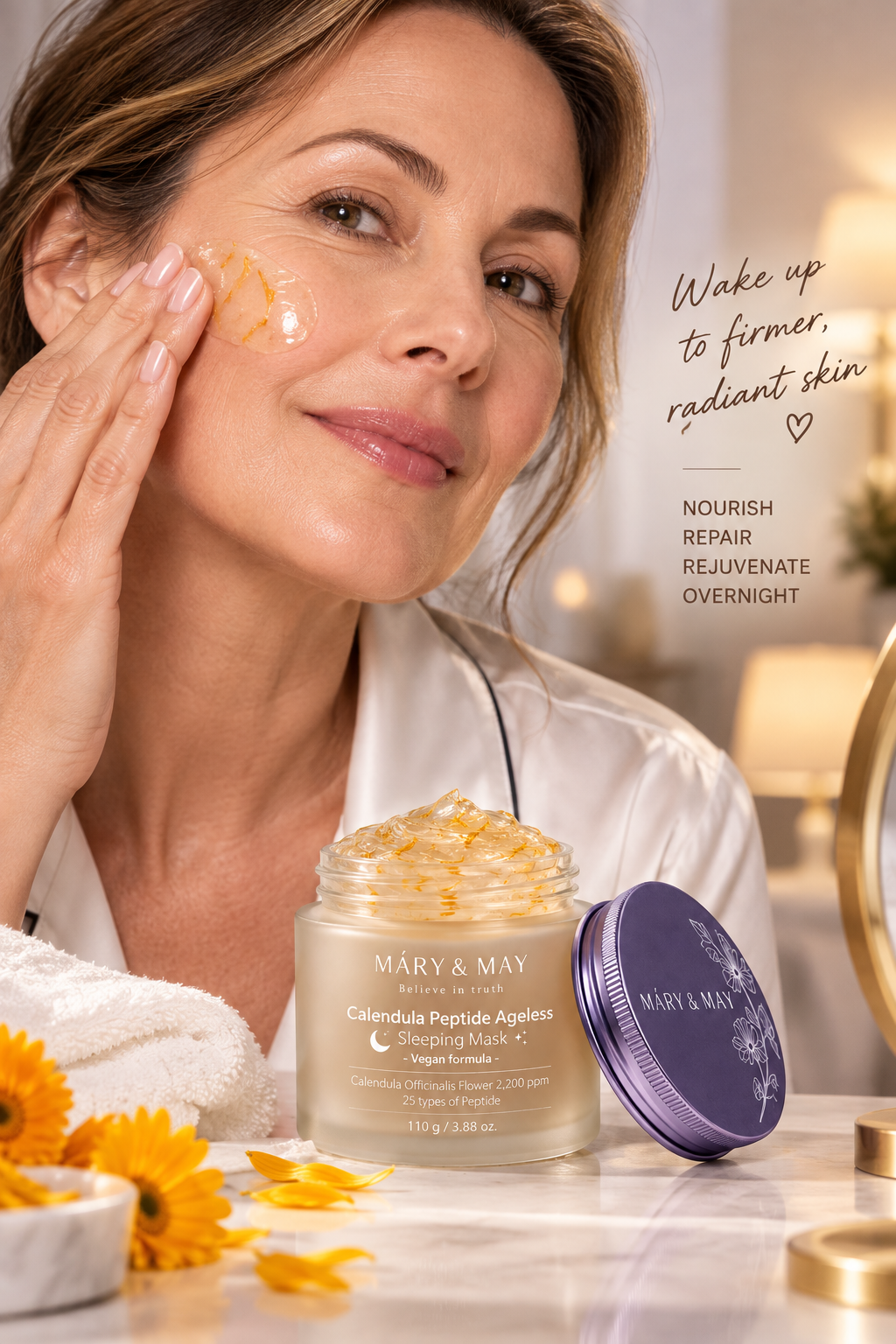 MARY & MAY Calendula Peptide Ageless Sleeping Mask 30g
