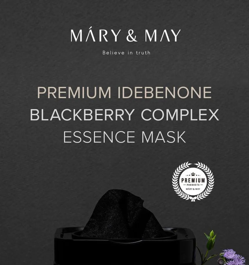 MARY & MAY Premium Idebenon Blackberry Complex Ampoule Mask 20 Sheets - 250g