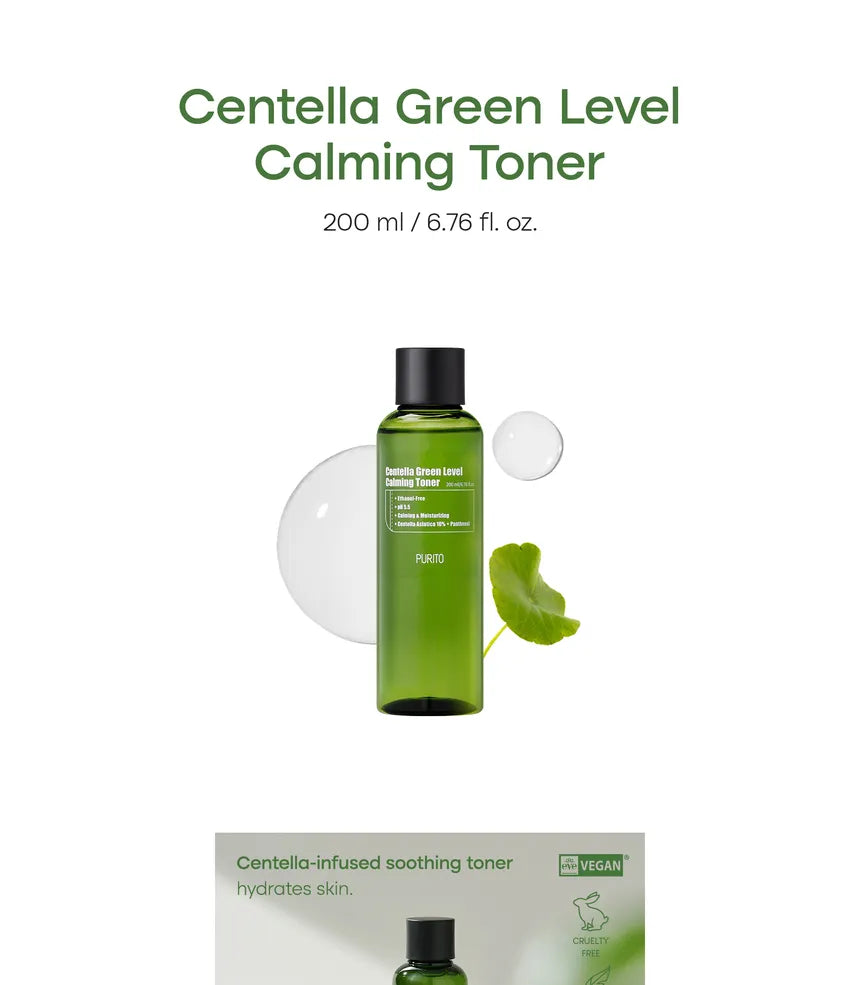 PURITO - Centella Green Level Calming Toner 200ml, Skin Care, Toner, Wild Life Millions