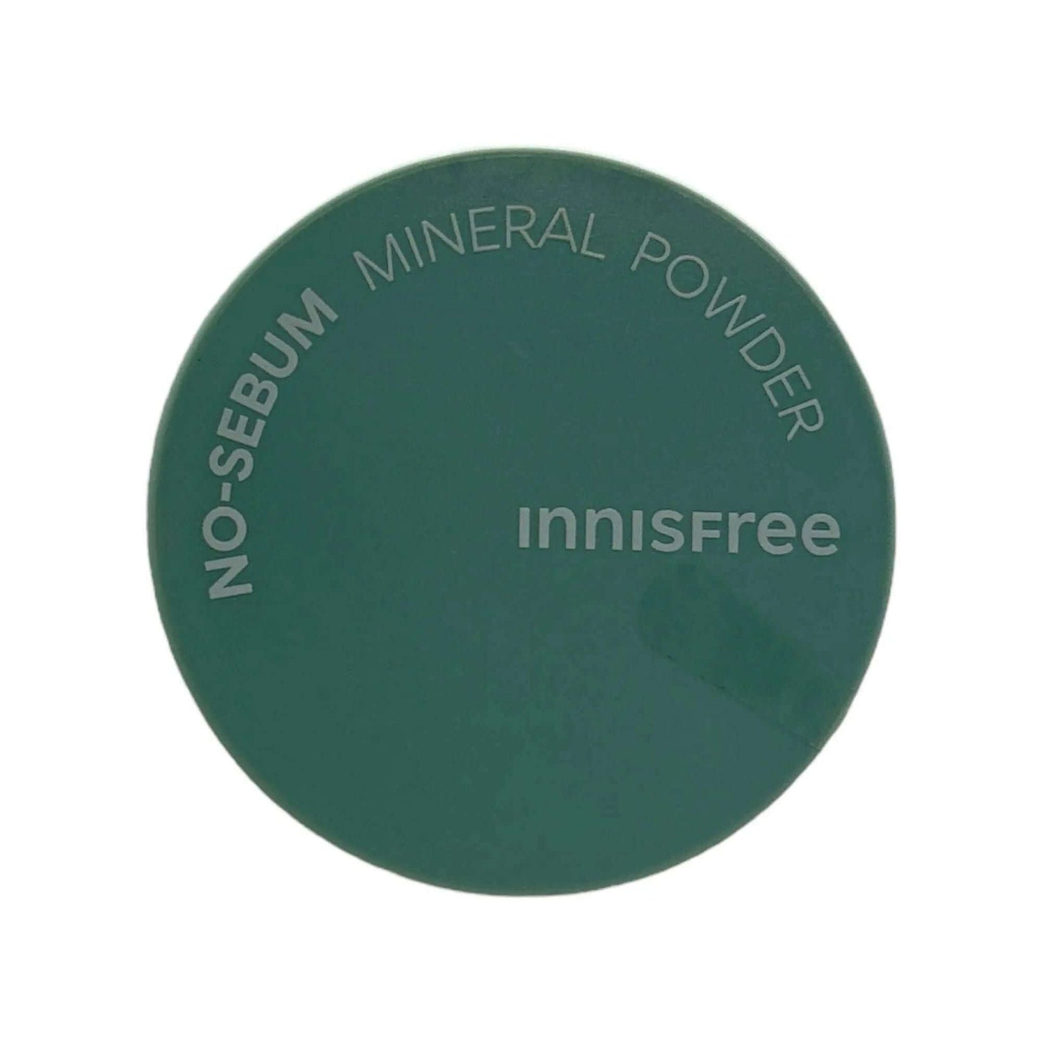 INNISFREE No Sebum Mineral Powder 5g product packaging, green container with clear branding.