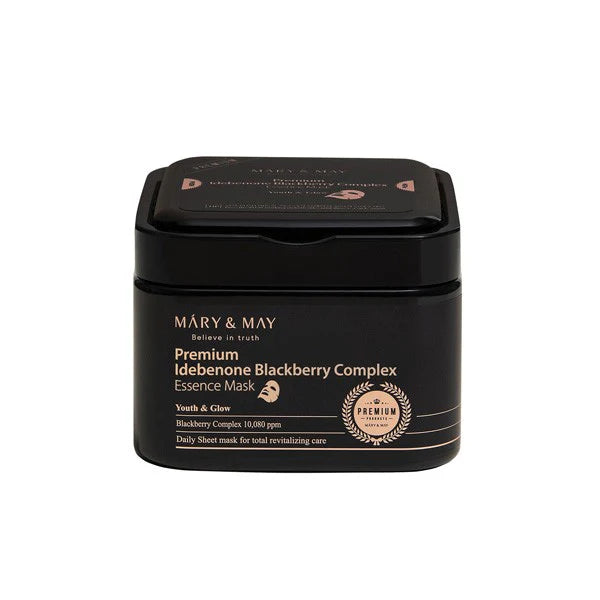 MARY & MAY Premium Idebenon Brombeerkomplex Ampullenmaske 20 Blatt - 250g