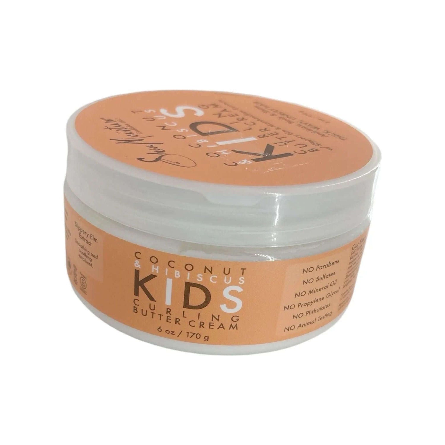 SHEA MOISTURE Coconut & Hibiscus Kids Curling Butter Cream 170g in a jar featuring kid-friendly hydration benefits.