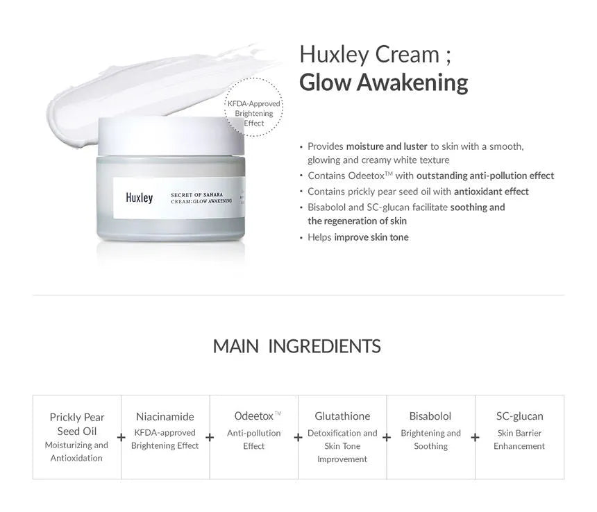HUXLEY  Cream Glow Awakening 50ml - wildlifemillions.com